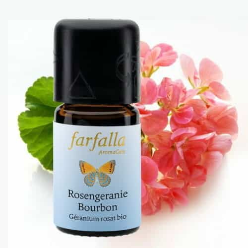 Rose geranium bourbon essential oil bio Farfalla